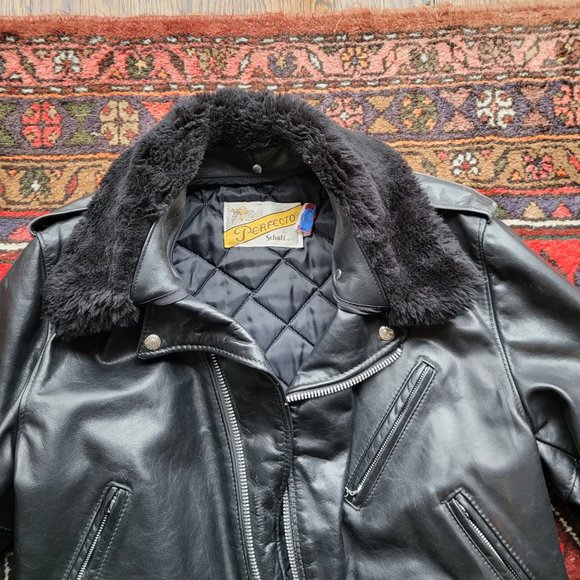 Schott Perfecto Leather Jacket Size 42 - Picture 2 of 5